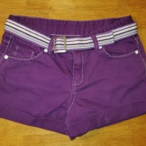3/$10 Girl’s Faded Glory Purple Shorts Size 12 Adjustable Waist